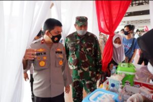 Wakapolda Banten Tinjau Serbuan Vaksinasi Polres Serang Kota Bersama PT. Wilmar