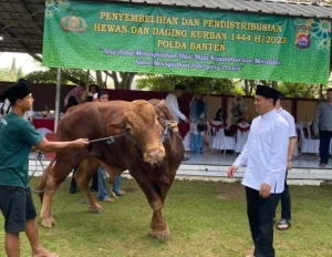 Polres Lebak Gelar Sholat  Idul Adha Dan Pemotongan Hewan Kurban,Di Mapolres Lebak.