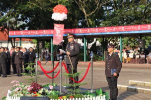 Polres Lebak Gelar HUT Bhayangkara ke77 Di Alun Alun Rangkasbitung.