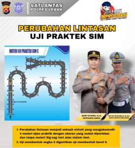 Kasat Lantas Polres Lebak”Lintasan Baru Ujian Praktek SIM Sekarang Hurup S”.