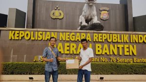 Aktivis Lebak Selatan Datangi Polda Banten Laporkan Pihak  PT RGS Di Dampingi sejumlah Media.