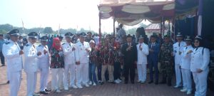 Ormas LMP ,MAC  Cibadak Ikuti Apel HUT RI ke 78 Di Kantor Kecamatan Cibadak.