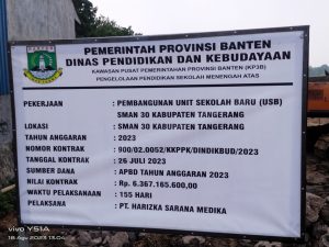 LSM APKAN Pertanyakan Pembangunan Pagar SMAN 30 Kabupaten Tangerang