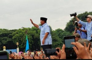 Prabowo di Kota Serang Disambut Ribuan Massa Pendukung