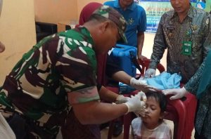 Babinsa Koramil 0602-03/Walantaka Dampingi Puskesmas Dalam PIN Polio 2024