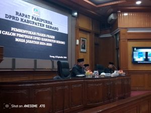 Pimpinan Sementara DPRD Kabupaten Serang Pimpin Rapat Penetapan Fraksi dan Pimpinan Baru