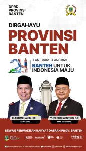 DPRD Provinsi Banten Mengucapkan Dirgahayu Provinsi Banten Ke-24 (4 Oktober 2000 – 4 Oktober 2024)