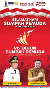 Kepala DPUPR Provinsi Banten Mengucapkan Selamat Hari Sumpah Pemuda Ke-96