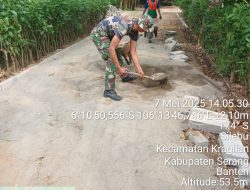 Satgas TMMD ke-124 Kodim 0602/Serang Percepat Pembangunan Jalan Lingkungan di Desa Silebu