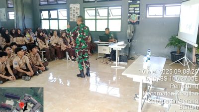 Satgas TMMD ke-124 Kodim 0602/Serang Gelar Sosialisasi Rekrutmen TNI di SMAN 1 Kragilan