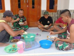 Satgas TMMD dan Warga Desa Silebu Adakan Makan Bersama