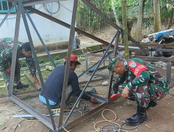 Pemasangan Toren Air di Kampung Tegal Tongleng Dikebut