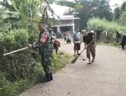Karya Bakti di Kampung Curug Agung, Babinsa dan Masyarakat Kerjasama untuk Kebersihan