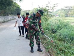 Babinsa Koramil 0602-04/Taktakan Dan Warga Bersinergi Melaksanakan Pembersihan Jalan Lingkungan