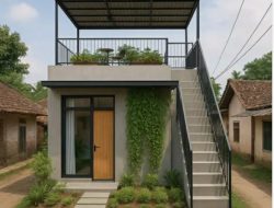 Rumah Modern di Kampung dengan Rooftop Mini
