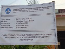 Proyek Revitalisasi Gedung Sekolah di SMKN 6 Kota Serang Diduga Nepotisme