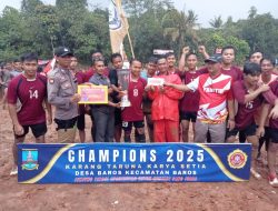 Cidagel FC Juara Turnamen Sepak Bola Karang Taruna Karya Setia Desa Baros