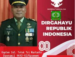 Danramil 0602-02/Kasemen Mengucapkan Dirgahayu Kemerdekaan RI Ke-80
