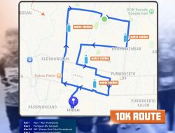 Rute Skybridge Race Run HUT ke-80 KAI di Purwokerto