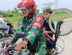 Kisah Ban Sepeda Bocah Kempes, Danramil 0602-02/Kasemen Peduli