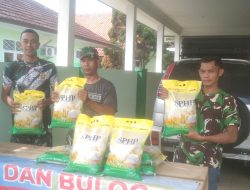 Bekerjasama dengan Bulog, Koramil 0602-06/Kramatwatu Salurkan Beras Murah