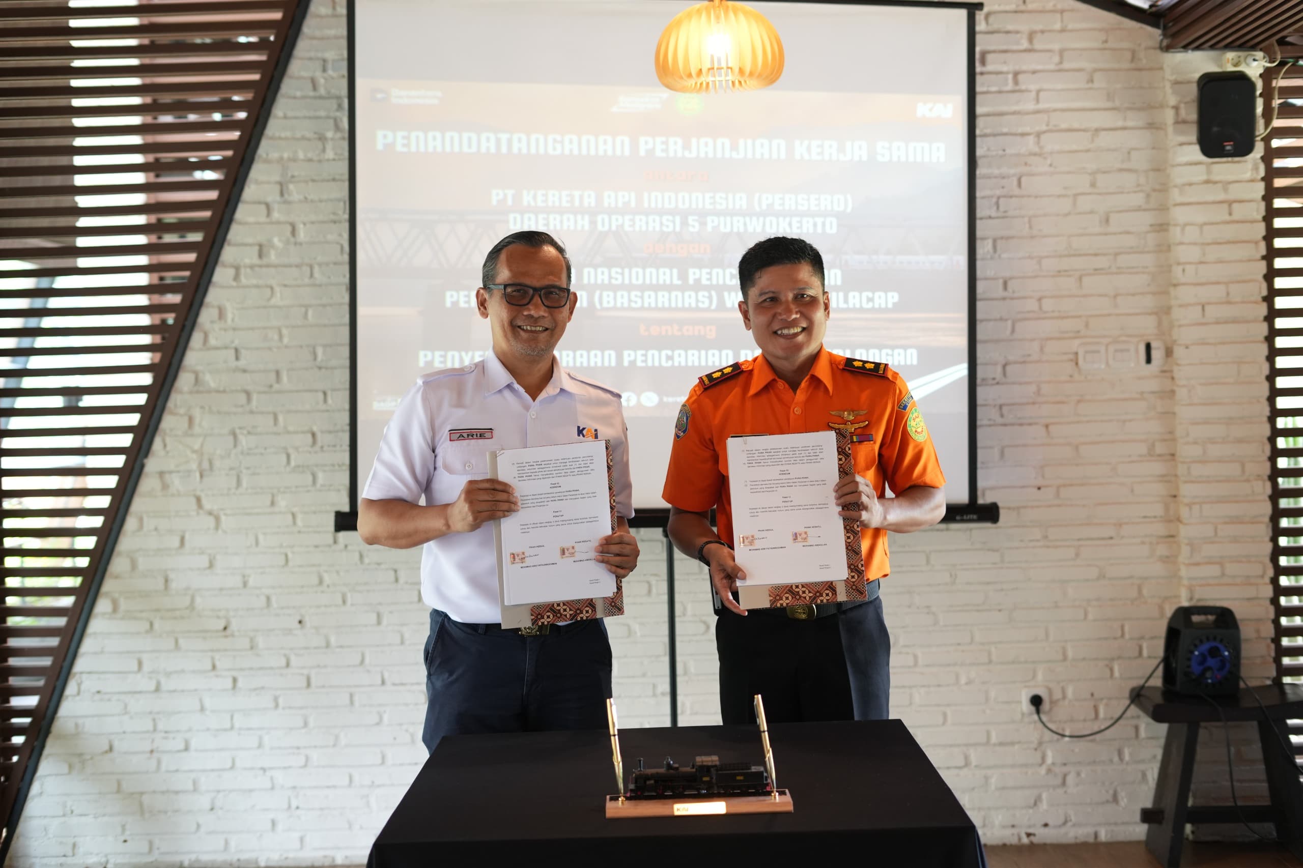 KAI Daop 5 Purwokerto dan Basarnas Cilacap Sepakati Kerjasama Penanganan Keadaan Darurat