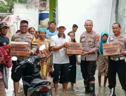 Ciruas Dilanda Banjir, Kapolsek Lakukan Monitoring