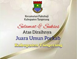 Selamat & Sukses Atas Diraihnya Juara Umum Porkab Kabupaten Tangerang