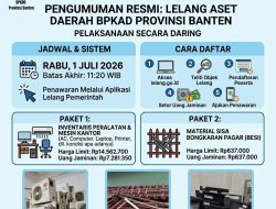 Pemprov Banten Umumkan Lelang BMD, Berikut Barang-Barangnya